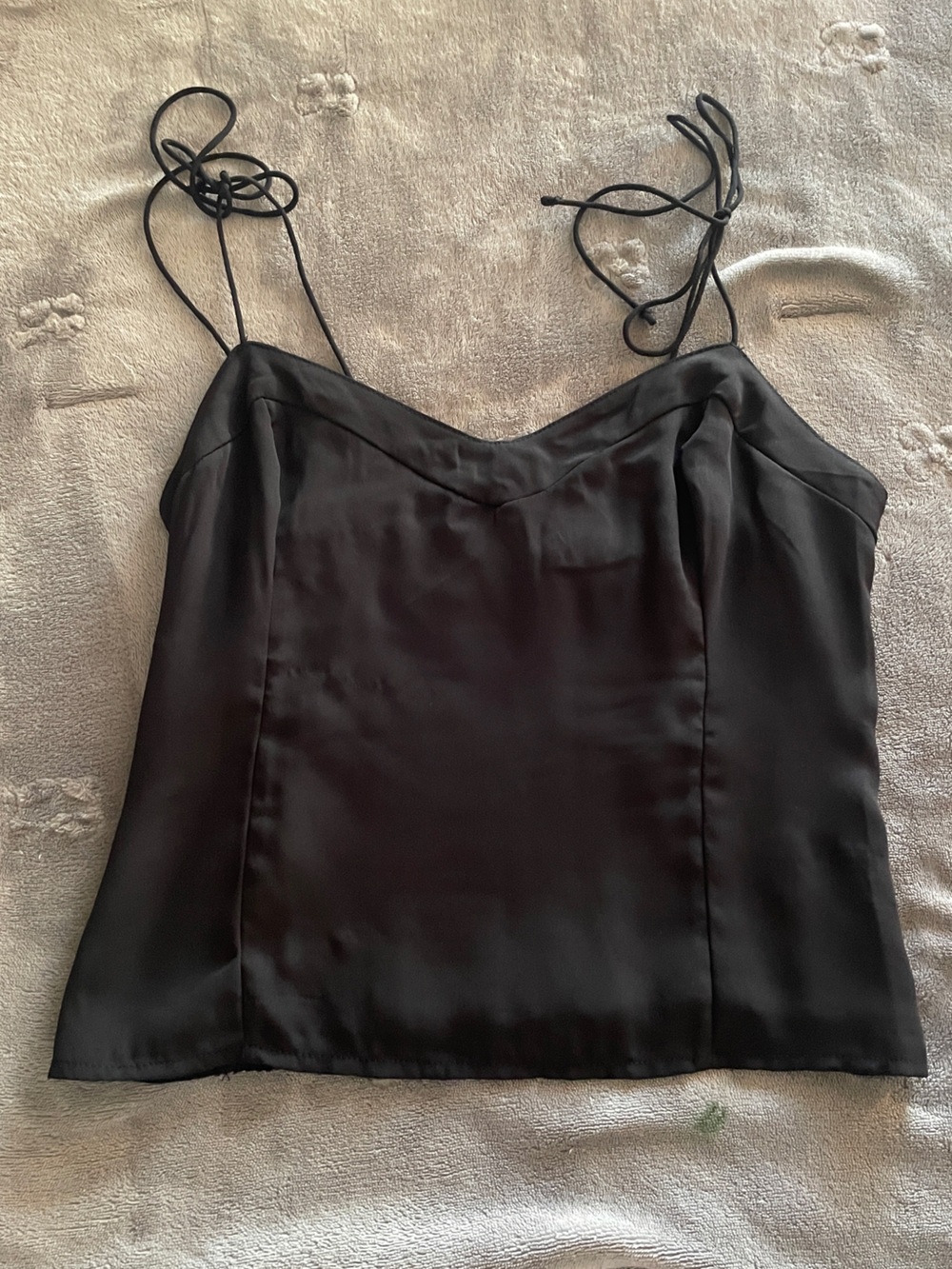 Abercrombie & Fitch Black Satin Spaghetti-Strap Camisole
